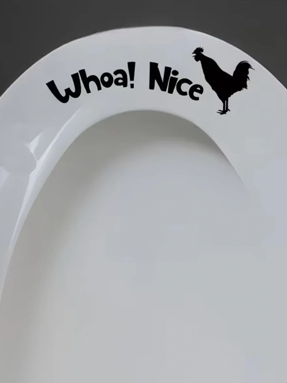 Funny 'Whoa! Nice' Rooster (C*ck) Toilet Seat Decal, NEW